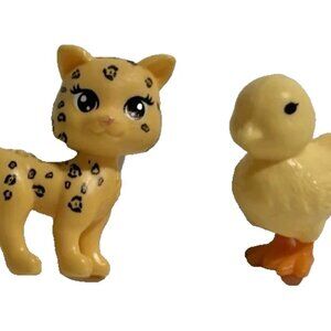 Barbie 1" Pets Farm Vet Playset 2015 2 yellow chicks + Polly Pocket Cat